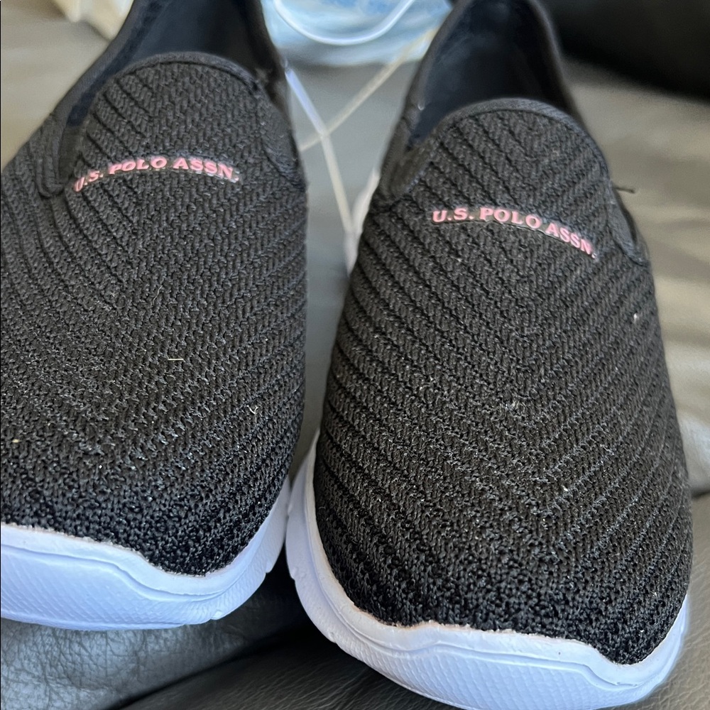 U.S. Polo Assn. Black and White Slip-On Sneakers